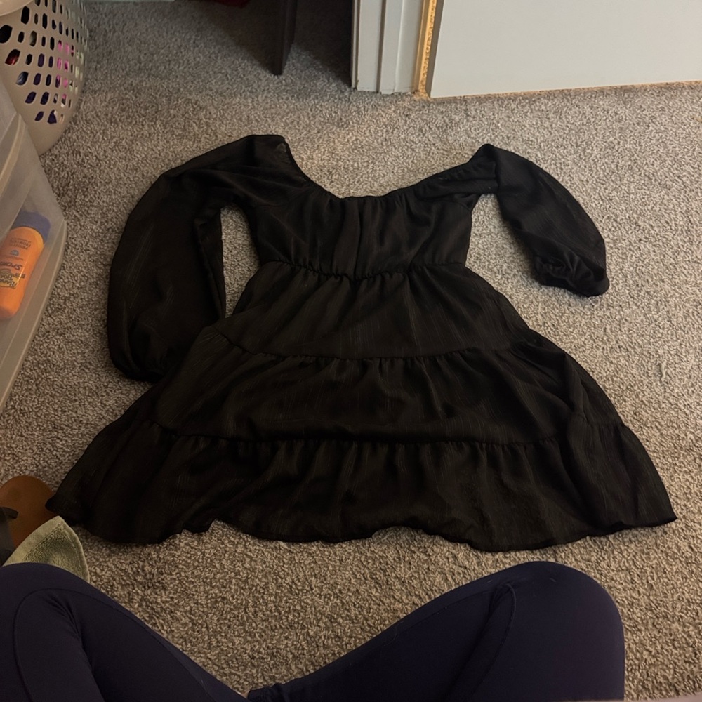 Altar'd State Black Long Sleeve Dress
